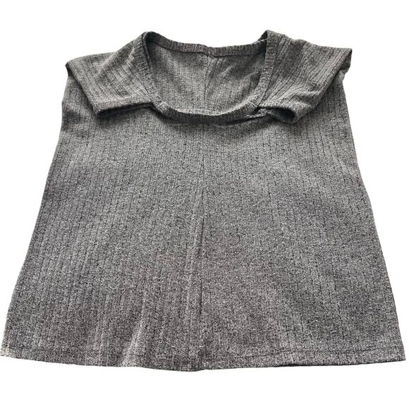 BOZZOLO ROUND NECK, THIN  SHOULDER STRAPS, RIBBED KNIT TANK TOP, L, GREY - Picture 7 of 9